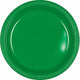 Amscan_OO Tableware - Plates Festive Green Silver Lunch Plastic Plates 23cm 20pk