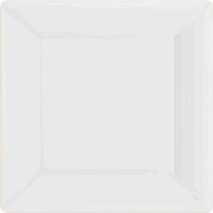 Amscan_OO Tableware - Plates Frosty White Gold Square Dessert Paper Plates 17cm 20pk