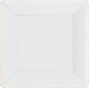 Amscan_OO Tableware - Plates Frosty White Silver Square Dinner Paper Plates 26cm 20pk