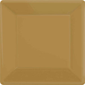 Amscan_OO Tableware - Plates Gold Apple Red Square Dessert Paper Plates 17cm 20pk
