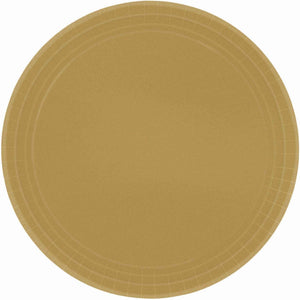 Amscan_OO Tableware - Plates Gold Round Paper Plates 23cm 20pk