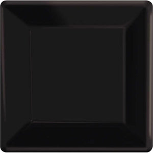 Amscan_OO Tableware - Plates Jet Black Apple Red Square Dessert Paper Plates 17cm 20pk