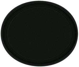Amscan_OO Tableware - Plates Jet Black White Eco Party Paper Oval Plates 30cm 24pk