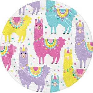 Amscan_OO Tableware - Plates Llama Party Lunch Plates Paper 18cm 8pk