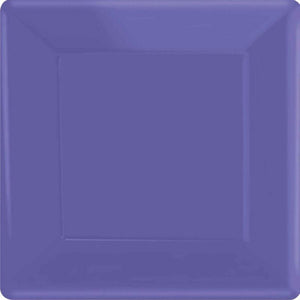 Amscan_OO Tableware - Plates New Purple Gold Square Dessert Paper Plates 17cm 20pk