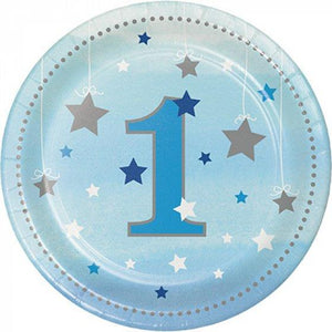 Amscan_OO Tableware - Plates One Little Star Boy Lunch Plates 1st Birthday Paper 18cm 8pk