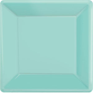 Amscan_OO Tableware - Plates Robin's Egg Blue Bright Pink Square Dessert Paper Plates 17cm 20pk
