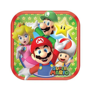 Amscan_OO Tableware - Plates Super Mario Brothers Square Plates 18cm 8pk