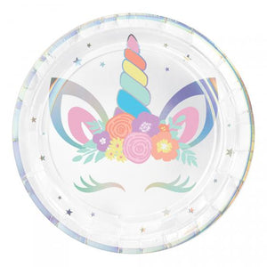 Amscan_OO Tableware - Plates Unicorn Party Iridescent Paper Plates 23cm 8pk