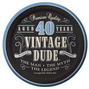 Amscan_OO Tableware - Plates Vintage Dude 40th Birthday Lunch Plates Paper 18cm 8pk