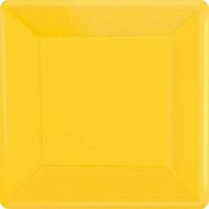 Amscan_OO Tableware - Plates Yellow Sunshine Apple Red Square Dinner Paper Plates 26cm 20pk