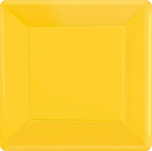 Amscan_OO Tableware - Plates Yellow Sunshine Caribbean Blue Square Dinner Paper Plates 26cm 20pk