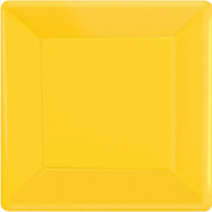 Amscan_OO Tableware - Plates Yellow Sunshine Jet Black Square Dessert Paper Plates 17cm 20pk