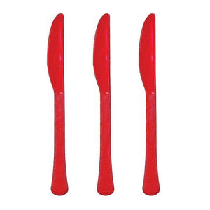 Amscan_OO Tableware - Spoons, Forks, Knives & Tongs Apple Red Premium Plastic Knives 20pk