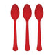 Amscan_OO Tableware - Spoons, Forks, Knives & Tongs Apple Red Silver Premium Plastic Spoons 20pk