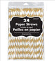Amscan_OO Tableware - Straws Gold Kiwi Paper Straws 19cm 24pk