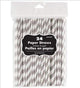 Amscan_OO Tableware - Straws Silver Kiwi Paper Straws 19cm 24pk