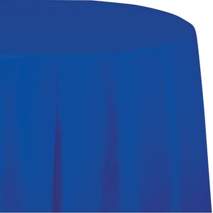 Amscan_OO Tableware - Table Covers Bright Royal Blue Silver Plastic Round Tablecover 2.1m Each