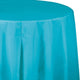 Amscan_OO Tableware - Table Covers Caribbean Blue Silver Plastic Round Tablecover 2.1m Each