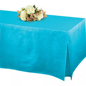 Amscan_OO Tableware - Table Covers Caribbean Blue Tablefitters Flannel-Backed Tablecover  Each