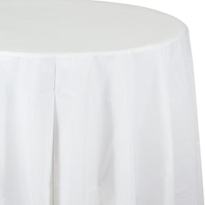 Amscan_OO Tableware - Table Covers Frosty White Silver Plastic Round Tablecover 2.1m Each