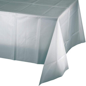 Amscan_OO Tableware - Table Covers Silver Plastic Rectangular Tablecover 137cm x 274cm Each