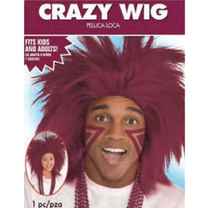 Amscan_OO Wigs, Beards & Moustaches - Wigs Burgundy Crazy Wig